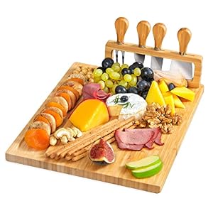 Bamboo Cheese Board and Charcuterie Boards Set & Serving Tray