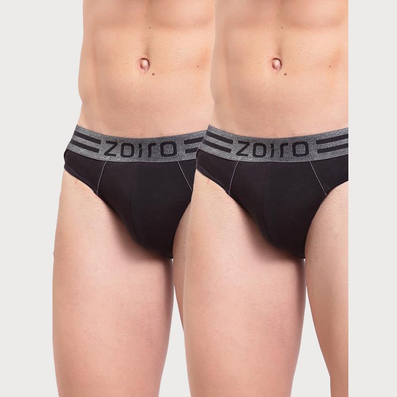 Image of Zoiro Men's Cotton Blend Solid Sports Brief (Pack of 2) |Colours May Vary
