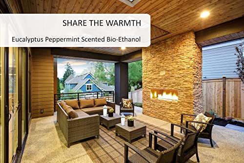 Eucalyptus Peppermint Scented, Bio-Ethanol, Clean Burning/Eco-Friendly (1000Ml /32 Oz.) #TOP2