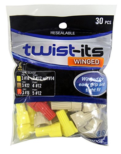 Cambridge Winged Screw-On Wire Connectors 30 Pcs Assorted Sizes