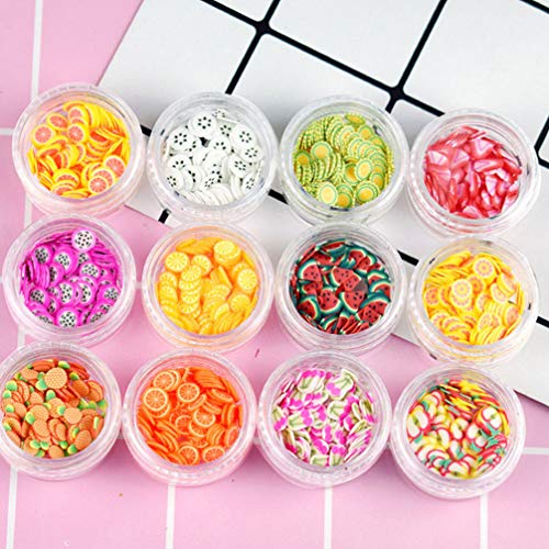 FRCOLOR 24 Caixas de Unhas Fatia Diy Cerí¢mica Macia Unha Discos de Frutas Adesivo Decorativo Unha M
