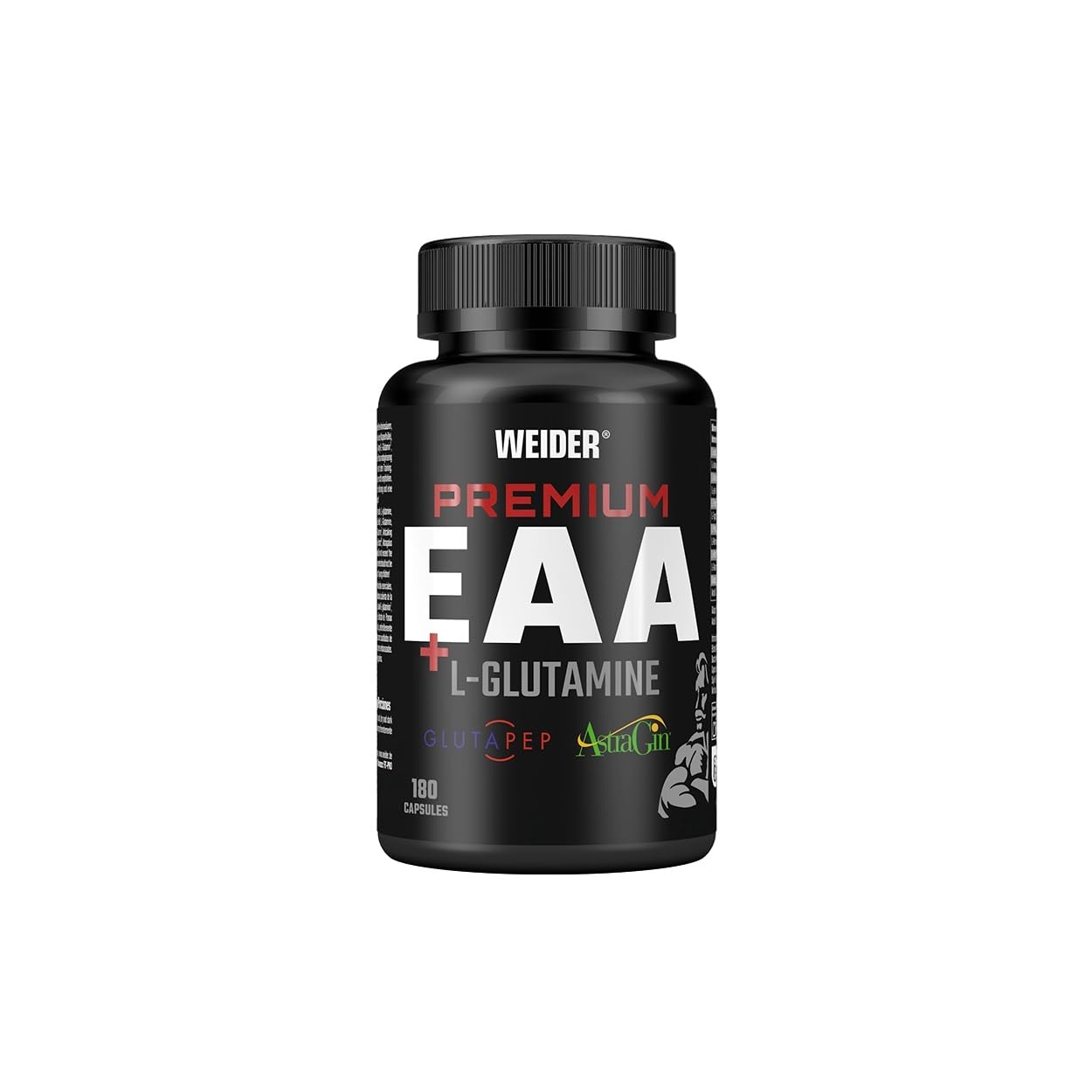 Weider Premium EAA + L-Glutamine Caps, 180 Kapseln | Alle 9 Essentiellen Aminosäuren, Mit L-Glutamin, Glutapep Peptiden & AstraGin, Pre Workout