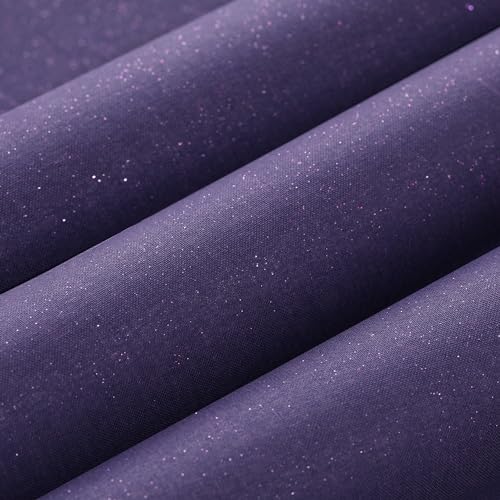 Wooqu Book Cloth, Fabric Surface and Paper Backed, Durable, Strong, 17x29”, for Book Binding Glitter Purple