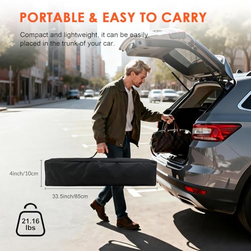 Outdoor Projector Screen with Stand, 200 inch Indoor Movie Screen 16:9 4K Rear Front Portable Projection Screen, Quick Setup Foldable Travel Home Theater Screen with Carry Bag for Backyard Camping by ULAYKDE - Used condition - Image 7
