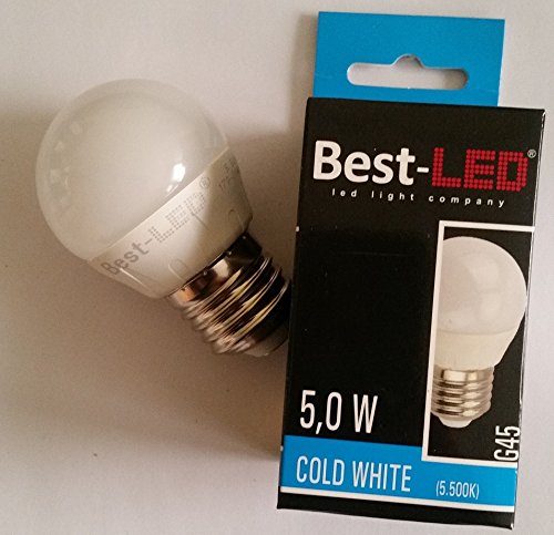 Best-Led - E27 LED Light Bulb - G45 Mini Globe Base - 240V - 5W - 470lm - Cool White
