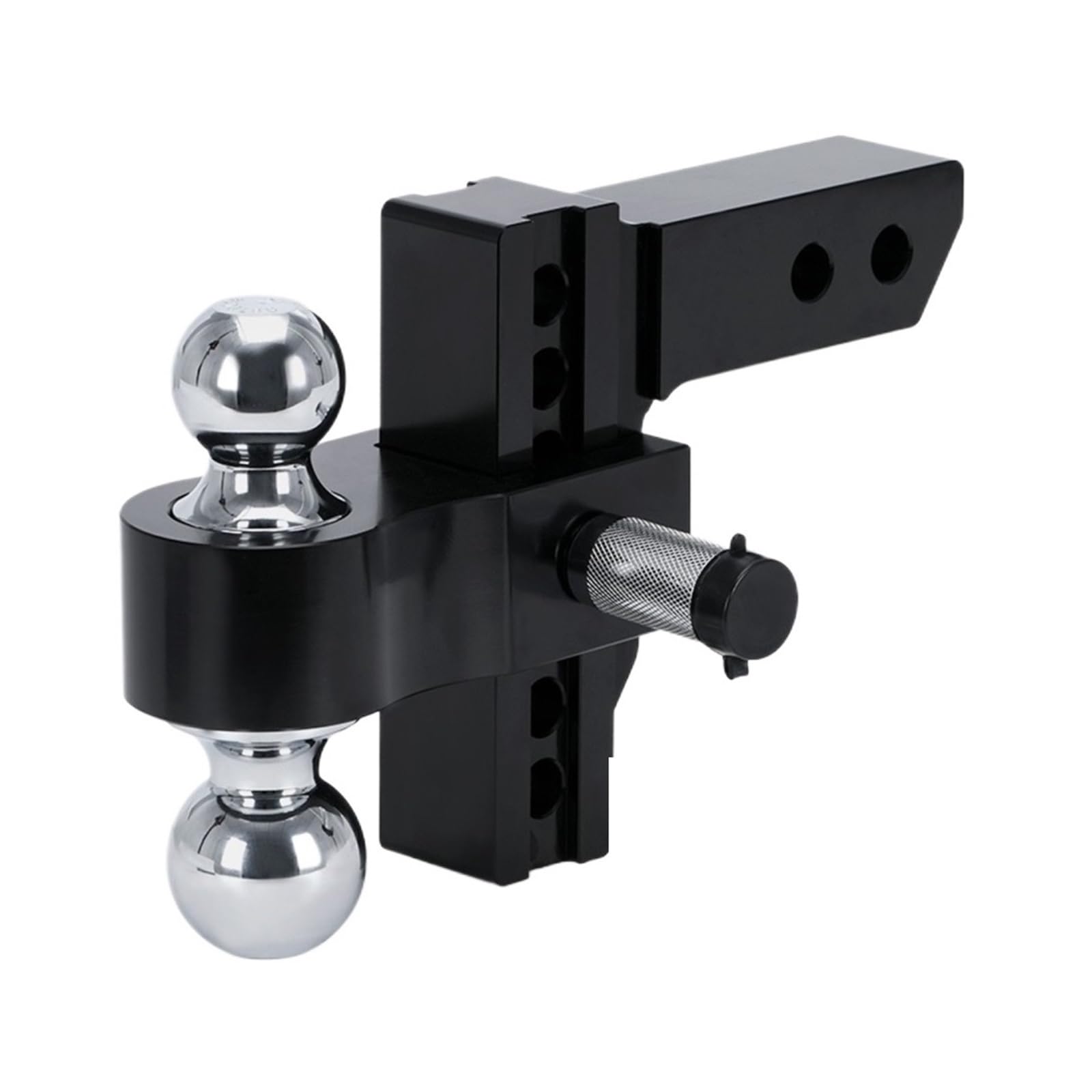 Hak Holowniczy Regulowany Zaczep Przyczepy Odbiornik 2" Opuszczany/wznoszący 6" 12500 LBS Uchwyt Kulowy 2-5/16" Podwójna Kula Holownicza Podwójne Zamki
