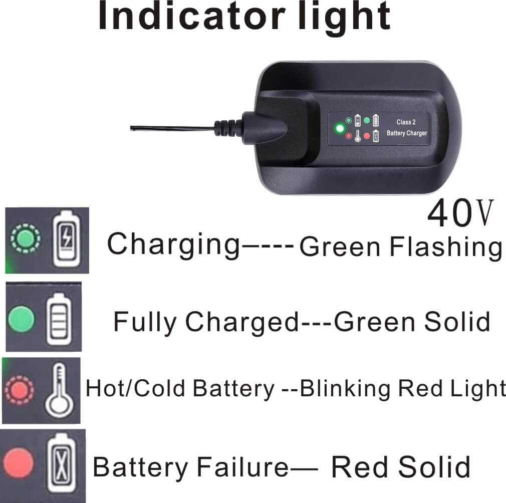 Charger for WA3747, Compatible with Worx 40V Max Lithium Battery Charger for Trimmer, Hedge Trimmer, Blower