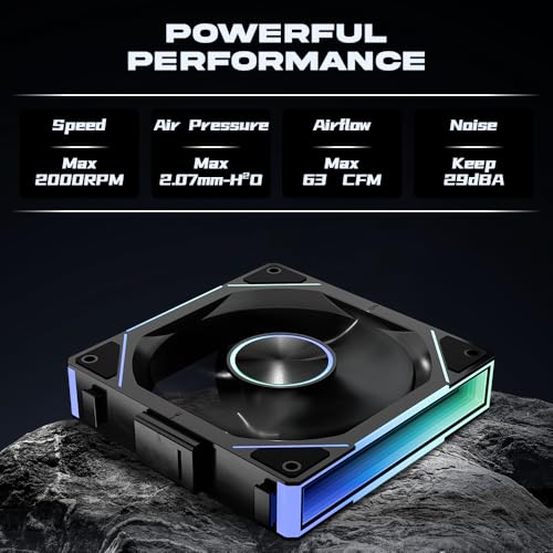 Image of Fan JM-SE 3IN1 BK 120 Fan Infinity Mirror Module Daisy-Chain 5V ARGB PWM Case Fans 120mm Triple Pack Suitable for Computer Case & CPU Cooling (Black)