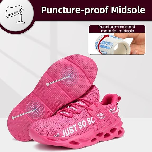 Furuian Steel Toe Shoes for Men Women Lightweight Slip On Safety Work Shoes Comfortable Steel Toe Sneakers - Image 5