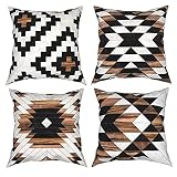 Urban Tribal Pattern Aztec Concrete and Wood Accent Pillowcase Decorative Throw Pillow Case Cushion