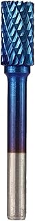 CHENS-Emill 6x10mm Tungsten carburo rotatorio rotatorio Nano Azul Recubierto Doble Corte rotatorio (Color : 1pc H Type)