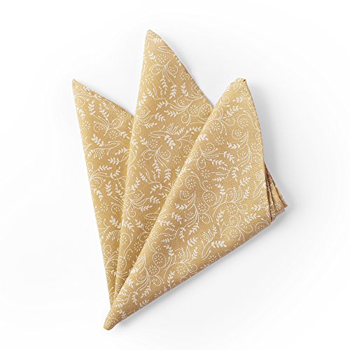 Jacob Alexander Men's Floral Pocket Square Handkerchief - Honey