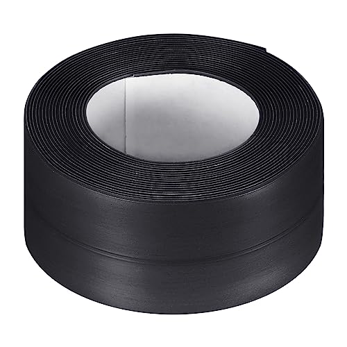 uxcell Waterproof Seal Caulk Strip Tape Self Adhesive 1.5" W x 10.5'L PVC Sealing Tape for Kitchen Bathroom Black