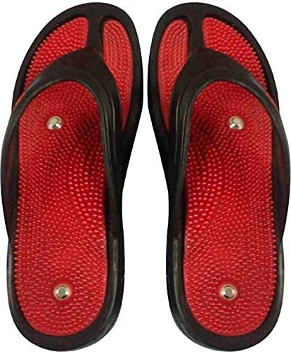 Acupunctoreum acupressure & MAGNETIC SLIPPER RED And BLACK BLOOD CIRCULATION UNISEX For Men and Women (Size-7) (B0B64DKBL5) Amazon Price History, Amazon Price Tracker