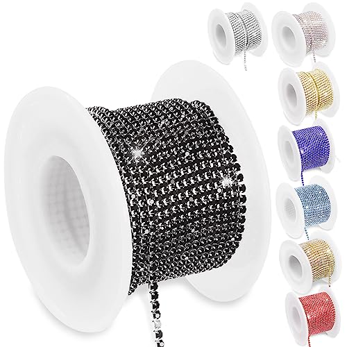 Ribete de diamantes de imitación de cristal negro de 2 mm para manualidades y costura 2