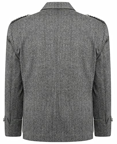 Argyle Jacket With Waistcoat 100% Wool, Tweed, Grey Color by Kicky, Argyle jacket for kilt men, Argyle Highland jacket2