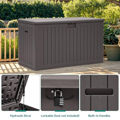 image for YITAHOME 200 Gallon Extra Large Deck Box, Double-Wall Resin Outdoor St