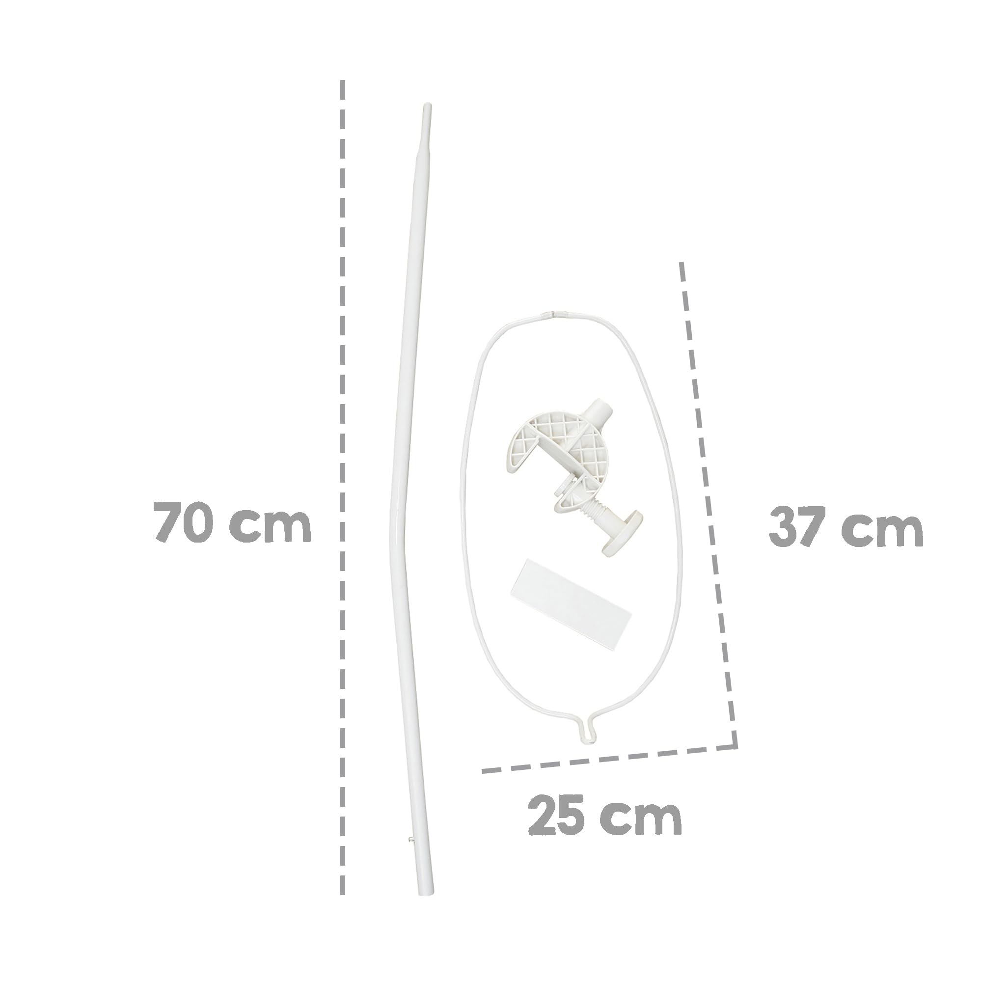 roba Himmelstange - Universal Himmelhalter in weiß - Ideal für Babybetten & Betthimmel - rund