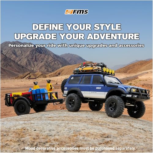 Image of BEEZRC FMS RC Crawler 1 /18 FCX18 Land Cruiser LC80 RTR Toyota Licensed 4WD RC Rock Truck 2.4Ghz 900mAh Hobby Grade RC Car Model Mini Remote Control Car Off Road Vehicle FMS11831RTRYL (Yellow)