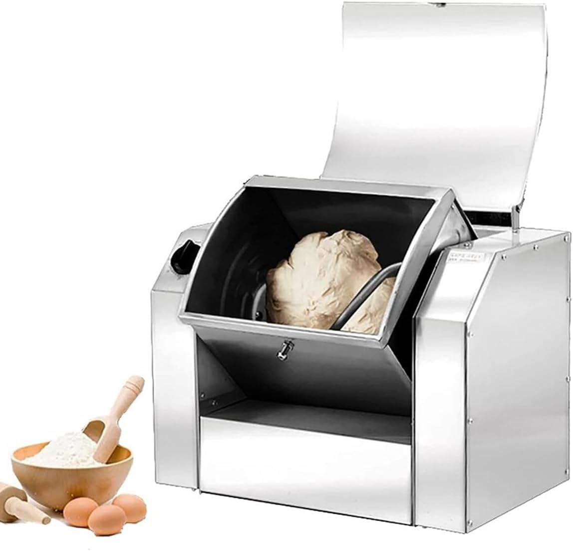 Mezcladora de Masa Profesional, 1500 W, de Acero Inoxidable, para Hacer Pasta y Pizza – Mezcladora de Masa Comercial