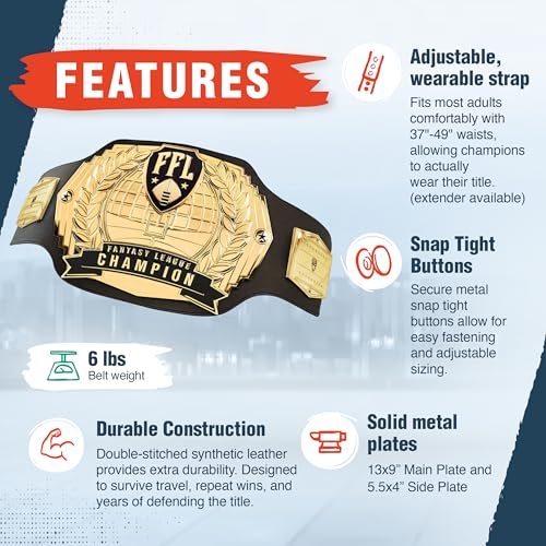 Image of TrophySmack Fantasy Football Championship Belt, 12-Year Perpetual