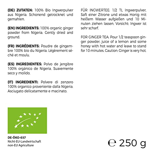 GreatVita Bio Ingwer Pulver, 250g 100% reine Ingwerwurzel ohne Zusätze - Image 5