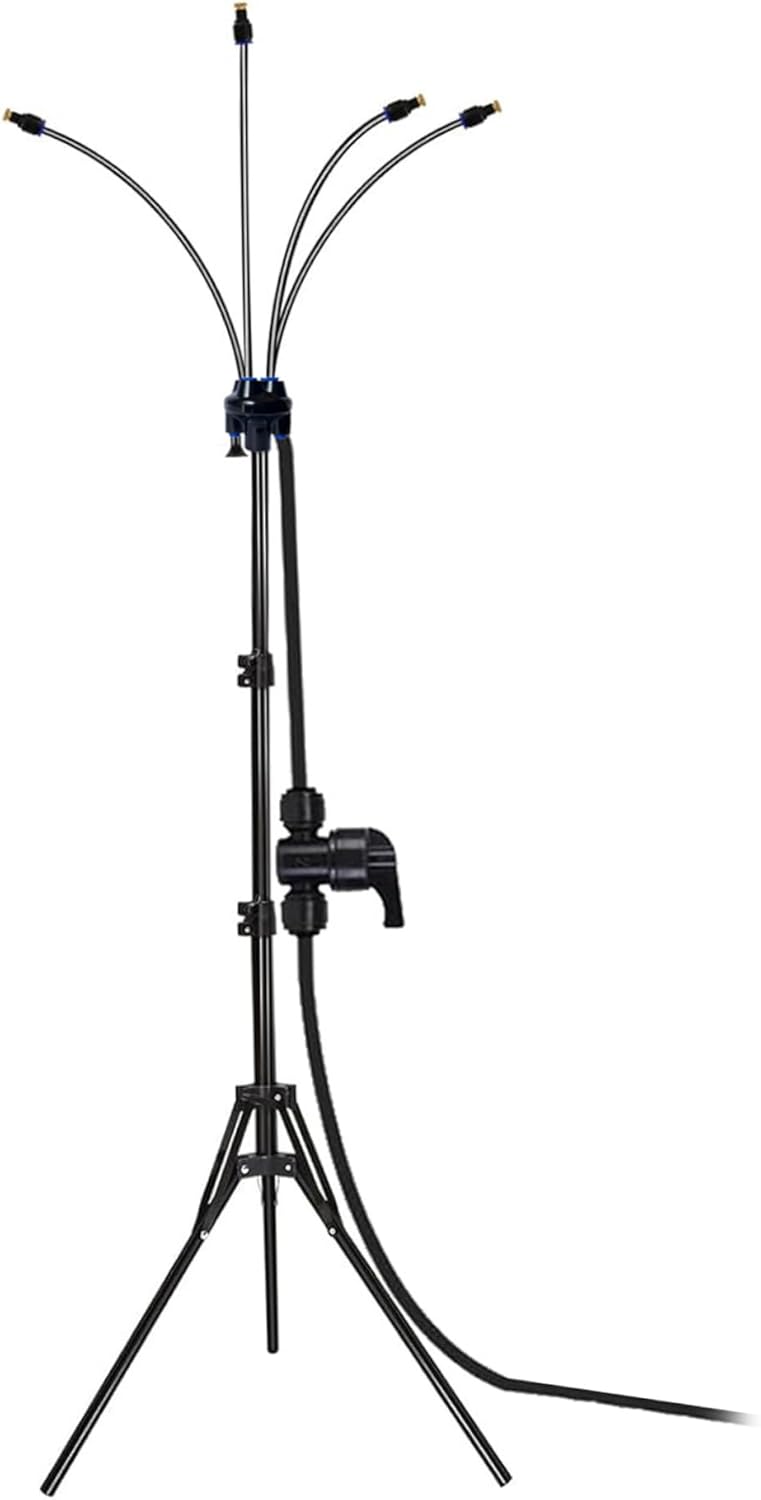 Misters for Outside Patio, 2.6-5.3FT Adjustable Standing Mister, Portable Misting System with 360° Spray for Outside Patio, Garden, Pool & Backyard Cooling.