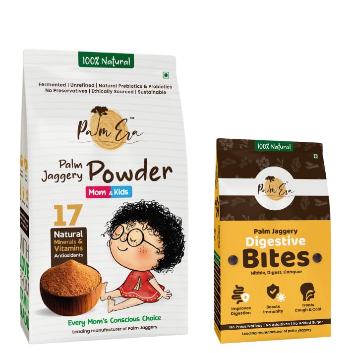Mothers Choice - Palm Jaggery Powder(450g) + Digestive Bites(150g) | Low Glycemic | 17 Natural Nutrients & Antioxidants | Boosts Digestion & Energy | Ideal Alternative for Sugar (B0CJ9VKWCY) Amazon Price History, Amazon Price Tracker