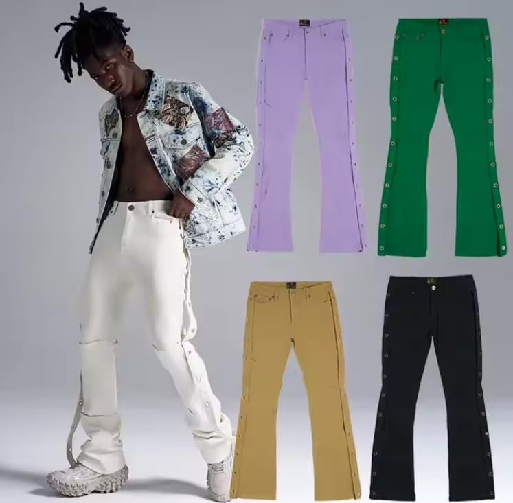 Men's Slim-fit Denim Pants, Mid-Calf Length, Solid Color, Casual Streetwear Men's Jeans3