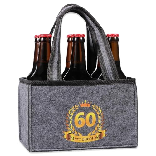 Divertidos Regalos de 60 Cumpleaños para Hombres y Papá - Bolsa de Regalo con 6 Botellas
