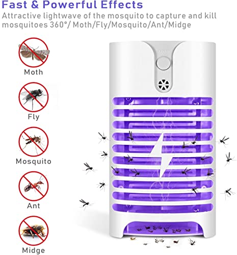 Bug Zapper Indoor Plug In, Portable Home Insects Zapper, Mosquito Zapper Indoor With Uv Eco-Friendly Pest Attractant Lamp For Removes Insects Mosquitoes Files Bugs Gnats Moths #TOP1