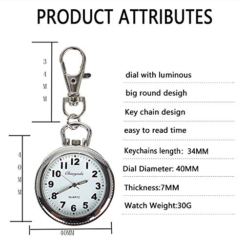 Fungorgt Mens Pocket Watch Vintage Ultra Thin Railroad Silver-Tone Open Face Quartz Pocket Watch With Key Buckle #TOP4