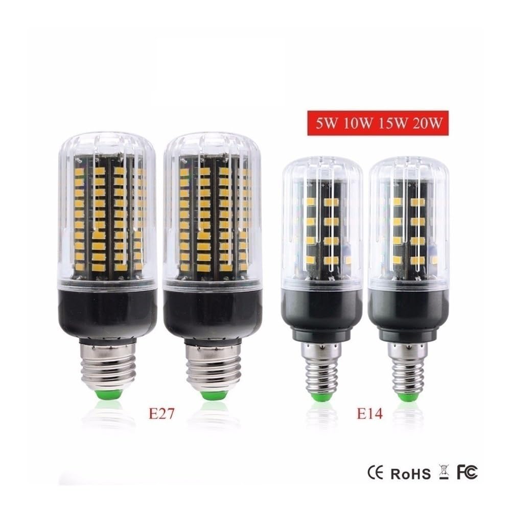 JiuRui Ampoules, Lot de 10, ampoule LED en forme de maïs 5736SMD AC85-265V E14/E27 LED Cuisine Chambre Éclairage intérieur(Warm White E14,3.5W)