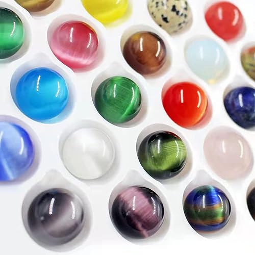 Miniatura 6 de Bolas Baoding de cristal artificial rojo de ojo de tigre de 2 pulgadas, bolas de cristal colorido curativo para terapia de manos, alivio de ansiedad