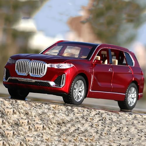 Image of DARVICE 132 Diecast Car BM X7 Sport Diecast Metal Toy Car for Kids Light Sound Pullback Openable Door