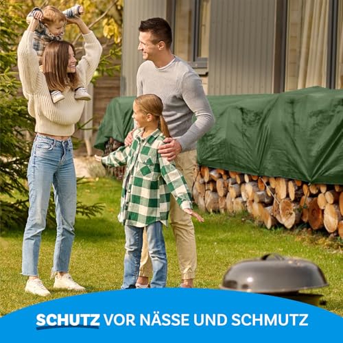 KARAT Abdeckplane 240g/m² wasserdicht 6x10m Grün Allzweckplane für Schutz vor Witterung - Top geeignet für Gartenbereich - UV-stabil… – Ansicht 5