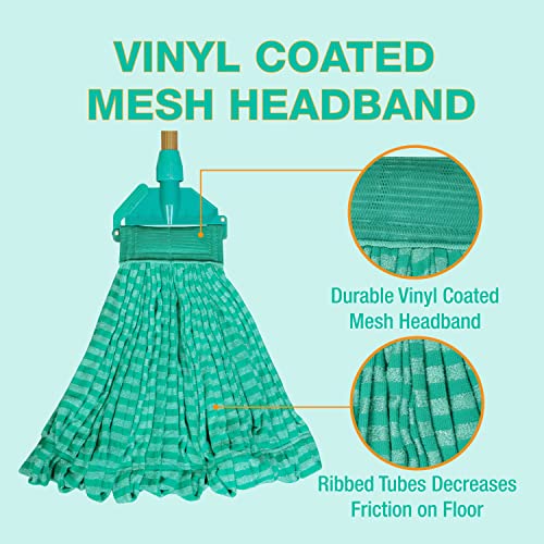 Image of 2 Pack Microfiber Tube Mop Head Replacement: Commerical Wet Mop for Floor Cleaning, Ultra-absorbent, Quick-dry and Universal Scratch Free Looped End Mopheads,ATDSS76011TG