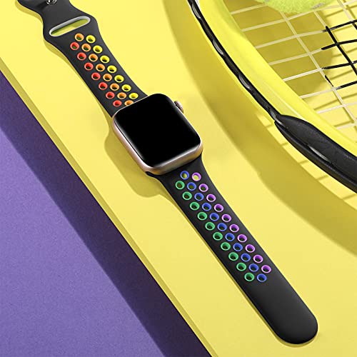 Image of Lerobo Sport Band Compatible with Apple Watch Band Ultra 49mm 45mm 44mm 42mm 41mm 40mm 38mm for Men Women,Soft Silicone Breathable Strap Sport Band for iWatch Ultra 2 SE Series 9 8 7 6 5 4 3 2 1