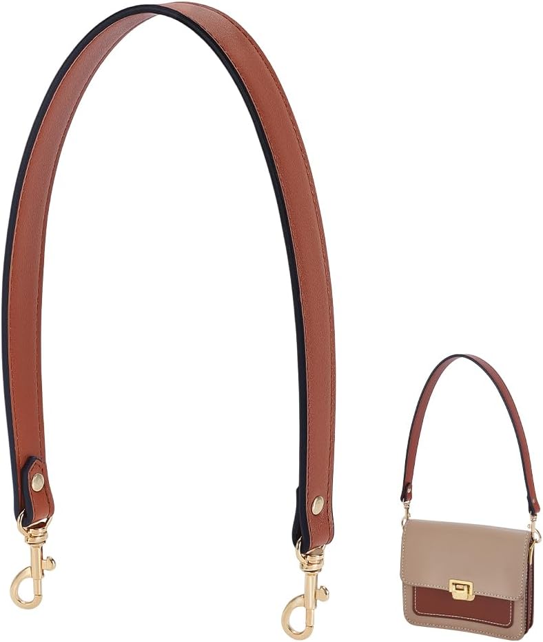 PH PandaHall Leather Bag Strap, Leather Puse Handle Purse Strap Bag Handles with Buckles for Women Underarm Bag Shoulder Bags