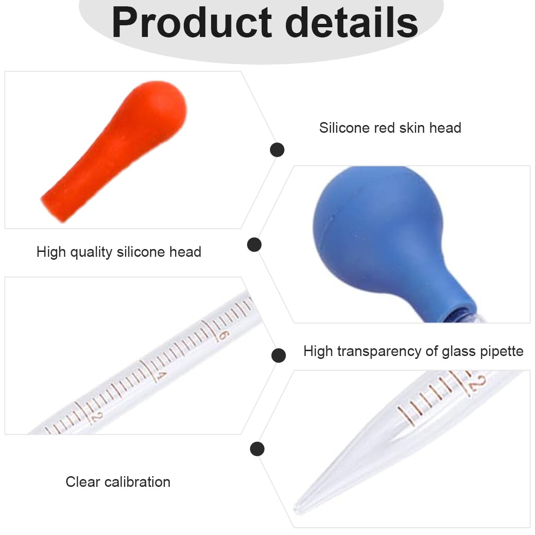 Pipette Contagocce In Vetro Da 10ml - 2 Pezzi Con Bulbo In Gomma E Spazzola Per Pulizia - Foto 12