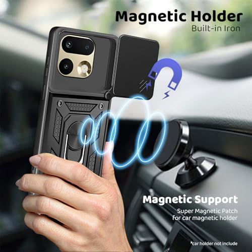 Image of Tough Armor Bumper Back Cover Case for Realme 16 Pro 5G | Sliding Camera Cover, Kickstand & Ring Holder 360 Degree Protection Back Cover Case for Realme 16 Pro 5G - Black