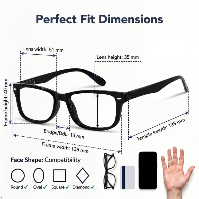Image of Eyekepper Blue Light Glasses Men Women, Small Black Eyeglasses
