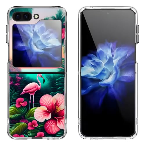 Coque Samsung Z Flip 6 flamant rose Bcov et fleurs pour un style estival unique