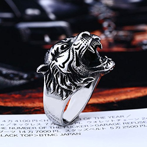 Image of Genuine Stainless Steel Ring for Men Fashion Punk Rock 3D Animal Rings