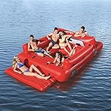 [DIVERSIÓN TODO EL VERANO]: la composición de la isla flotante está hecha de un PVC duradero y resistente al desgarro, por lo que la isla de relajación inflable puede manejar todas las configuraciones de agua, como la playa, el lago, el río o el océano.