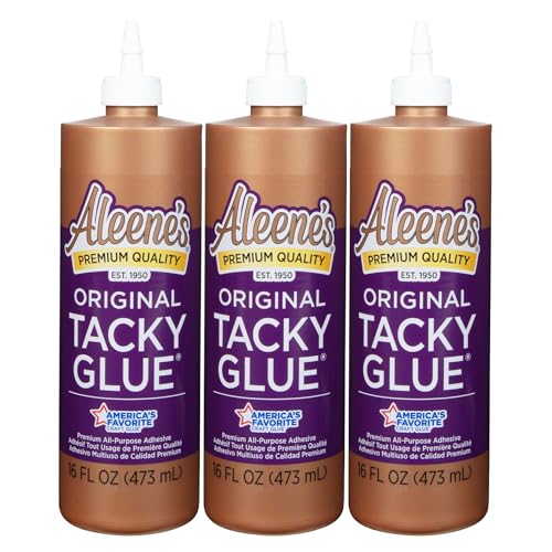 Aleenes Original Tacky Glue Perfect for Crafts and DIY Projects Dries Fast and Clear 16 fl oz 3-Pack