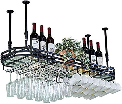 EYLINK Botelleros,Amantes del Vino/Botellero de Pared Colgador de Copas de Vino Bar Estante de Vino Creativo Estante de Copa al revés Estante de decoración de Techo para Bares, restaurantes, Cocina
