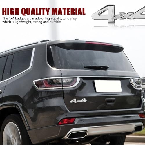 Image of 4x4 Emblem Sticker, 3D Chrome Badge Decal Sticker | Emblem Nameplate Decal, 3D Metal Badge Decal for Auto Fender Bumper Front Hood Trunk, Car Accessories for Most Cars