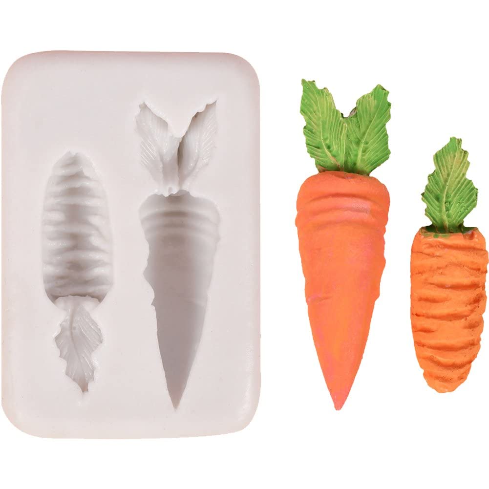 Wudaizhi Grey Candy Mold 2 Holes Carrot Shaped Silicone Mold Handmade Fondant Cake Mold Easy Release Chocolate Bakewares Gadget