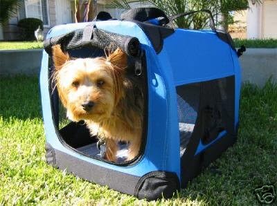 Blue Pet Cat Dog Soft Crate/Carrier for Travel, Indoor and OutdoorSmall L20xW14xH14